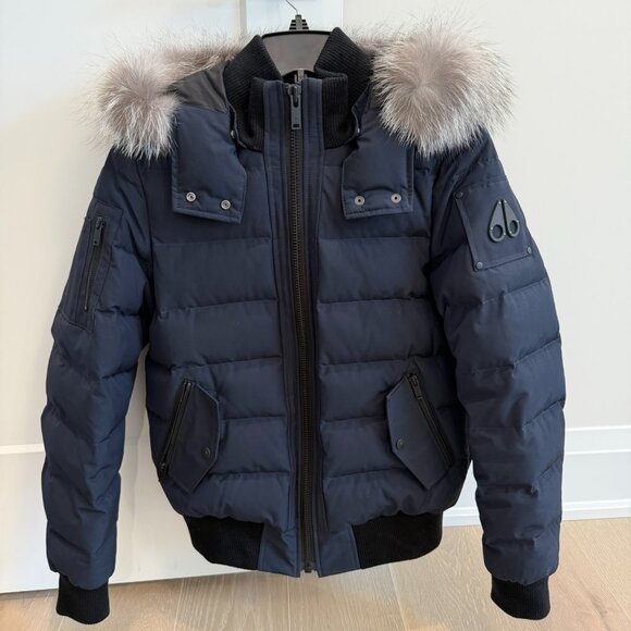 Moose Knuckles Women's Ladriere Bomber Jacket Size M in True Navy - Picture 1 of 7